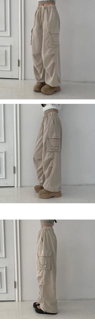 Natty Two-Pocket Wide Long Nylon Two-Way Pants - 4 Colors