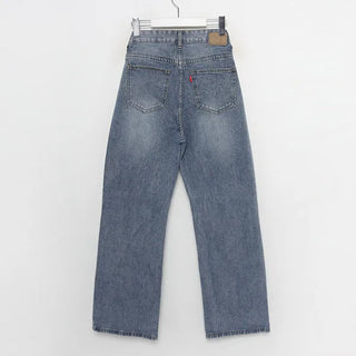 Straight denim pants