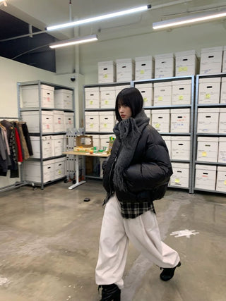 [NEVERSEEZ] Cropped Puffer Down Jacket