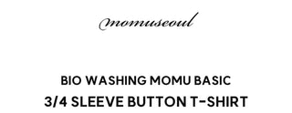 MADE MOMU BASIC Henley Neck Sleeve T-shirt - 4 colors