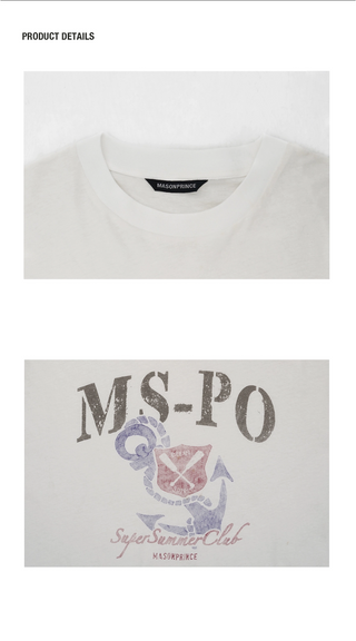 [MASONPRINCE] Linen Cotton Print T-shirt