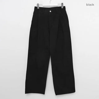 Side pintuck cotton pants