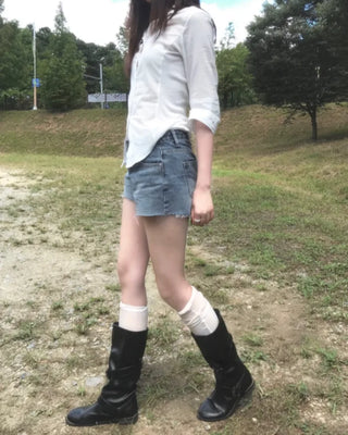 roll up denim shorts