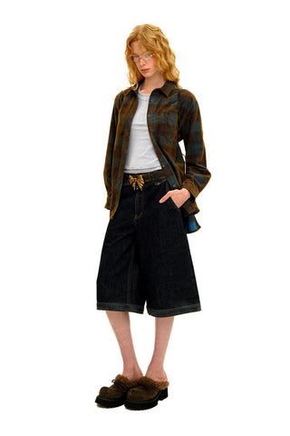 [Moromoro2] Frayed Waistband Wide Leg Jeans