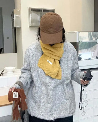 (11 colors) Soft wool knit long scarf