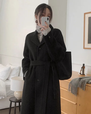 Wool blend handmade long coat