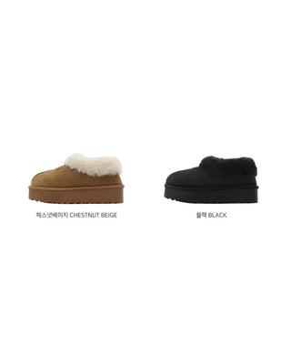 Platform warm sheepskin boots