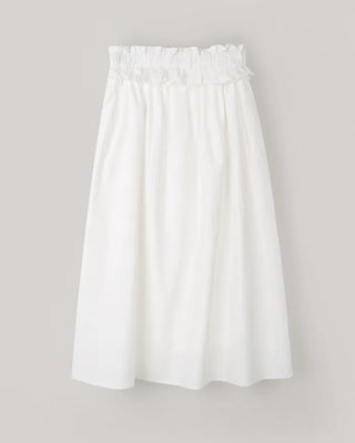 Cotton frill midi skirt