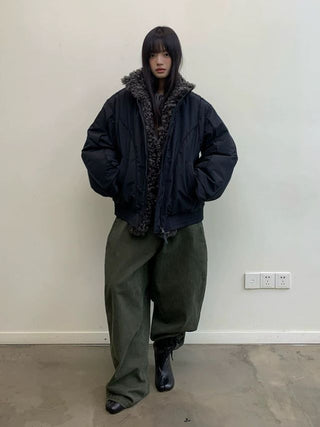 NEVERSEEZ Detachable Fur Collar Parka Jacket