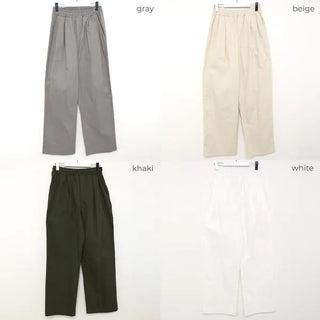 Cotton two-pleat pants