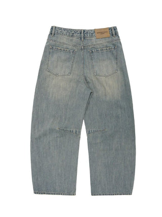 [MASONPRINCE] Washed Slub Denim Wide Leg Pants