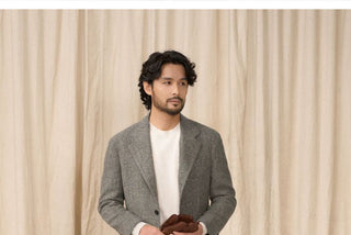 [CULTUM] Wool Blend Herringbone Blazer