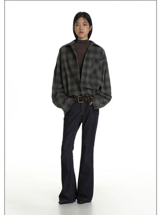 MASONPRINCE Suede Elbow Patch Shirt