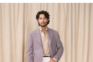 [CULTUM] Wool Blend Herringbone Tweed Suit