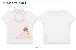 [Moromoro2] Girl & Horse Print Layered Tee  Set