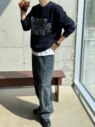 FROM NOW Intarsia Soft Knit