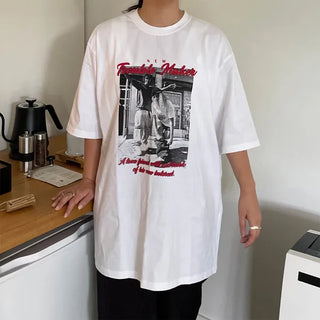 Vintage photo print short-sleeved T-shirt