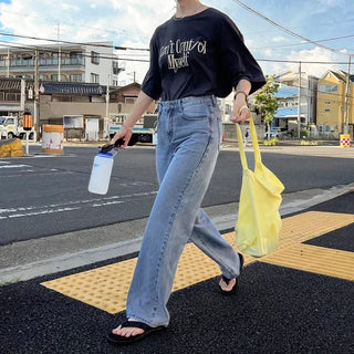 slim boot-cut long jeans