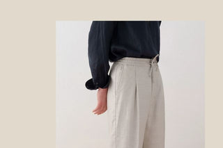 [CULTUM] Linen Blend Drawstring Pants