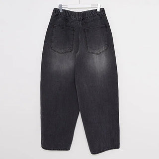 Washed balloon denim pants