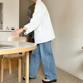 Loose wide denim pants