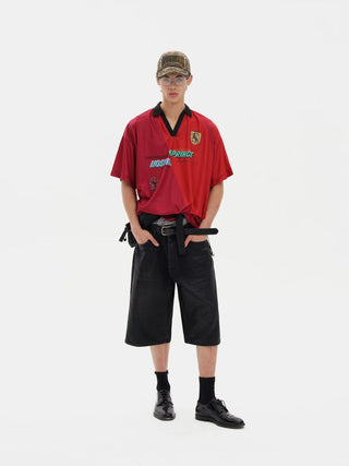 [MASONPRINCE] Quick-Dry Layered Badge Sport Jersey