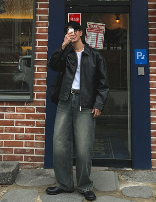 [Feature] Coffee Leather Jacket (2 colors)