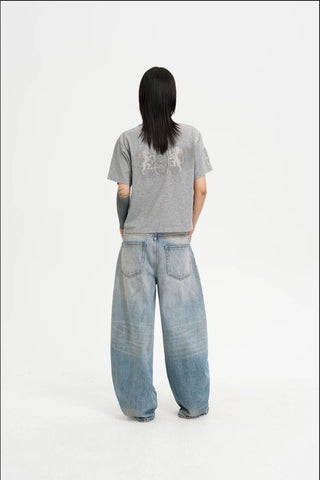 [MASONPRINCE] Distressed Patch Badge Cotton Top