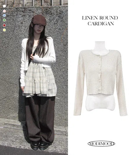 Summer Linen Round Neck Ribbed - 9 Colors