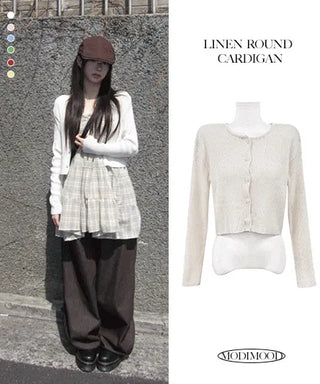 Summer Linen Round Neck Ribbed - 9 Colors