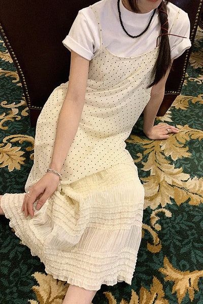 polka dots sleeveless dress