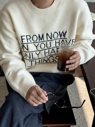FROM NOW Intarsia Soft Knit