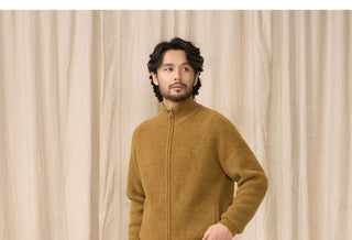 [CULTUM] Wool Stand Collar Double Zip Cardigan