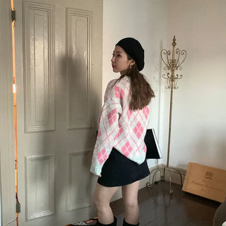 Argyle wool knit