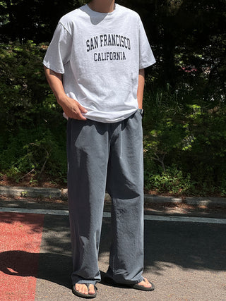Libero Pigment Linen Long Wide Pants
