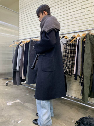 NEVERSEEZ Handmade Wool Blend Duffle Coat