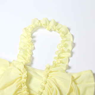 Ruffle v neck halter backless ruched top