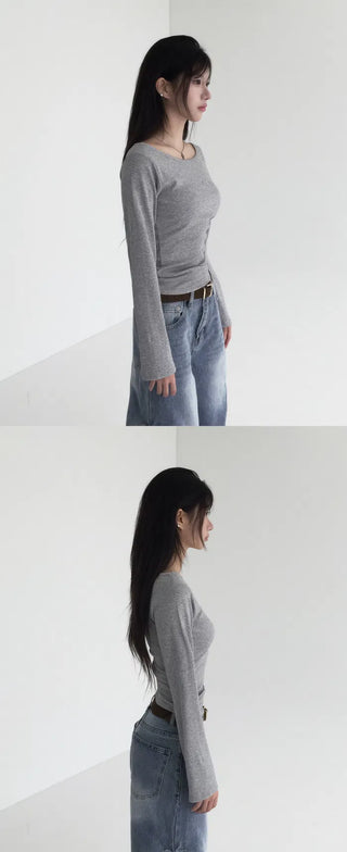 Select sleeve size/neckline MOMU BASIC long-sleeved T-shirt - 4 colors