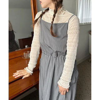 Shirred Long Camisole Dress
