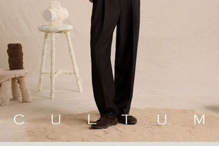 [CULTUM] Cotton Henley Neck Relaxed Knit Top