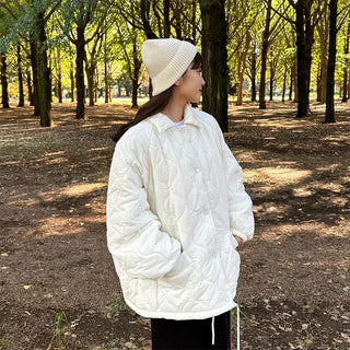 Oversized quilted collar jumper