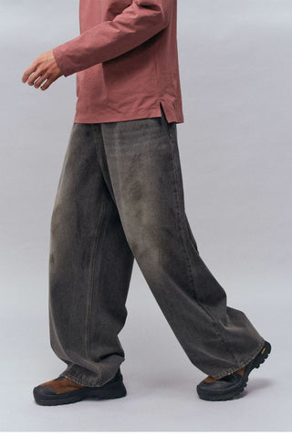 [Monterest] Washed Wide Leg Denim Pants