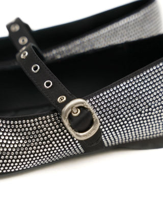 [Moromoro2] Rhinestone Bow Ballet Flats