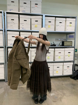 [NEVERSEEZ] Washed Cotton Work Jacket