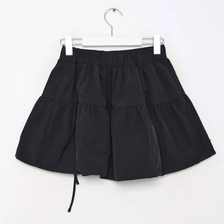 Ribbon Shirring Mini Skirt