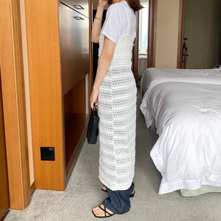 wavy lace sleeveless ops