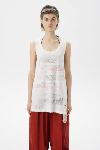 [MASONPRINCE] Cotton-Linen Graffiti Print Tank Top / Tee