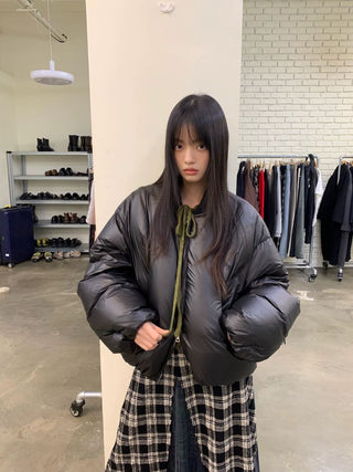 [NEVERSEEZ] Cropped Puffer Down Jacket