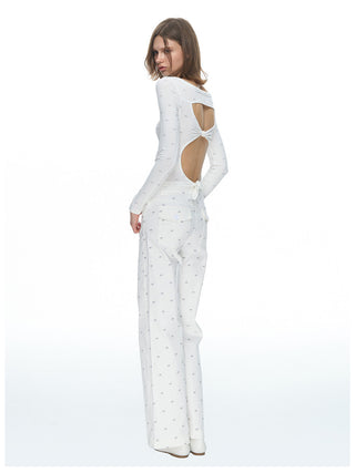[NECY] Ribbon Allover Cutout Knot T