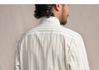 [CULTUM] 1930s Long Point Collar Striped Shirt